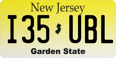 NJ license plate I35UBL