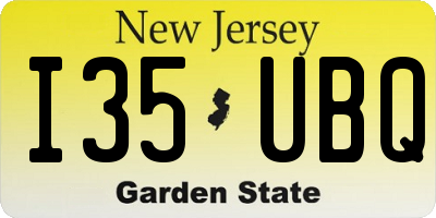 NJ license plate I35UBQ