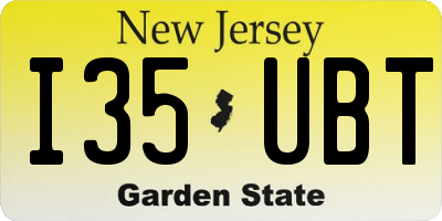 NJ license plate I35UBT