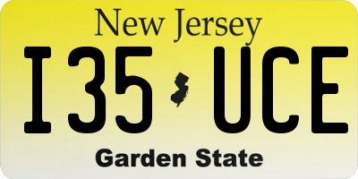 NJ license plate I35UCE
