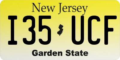 NJ license plate I35UCF