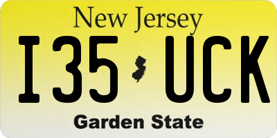 NJ license plate I35UCK