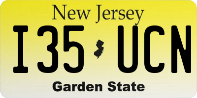 NJ license plate I35UCN