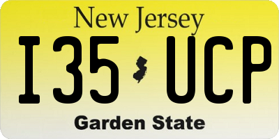 NJ license plate I35UCP