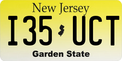 NJ license plate I35UCT