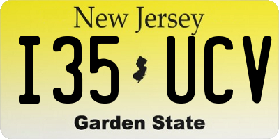 NJ license plate I35UCV