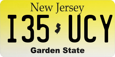 NJ license plate I35UCY