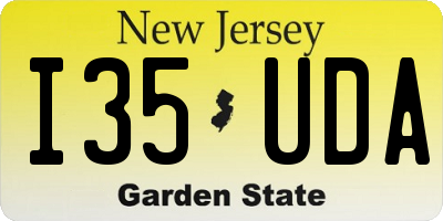 NJ license plate I35UDA