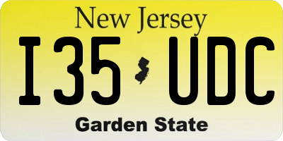 NJ license plate I35UDC