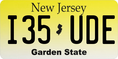 NJ license plate I35UDE