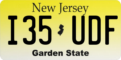 NJ license plate I35UDF