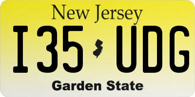NJ license plate I35UDG