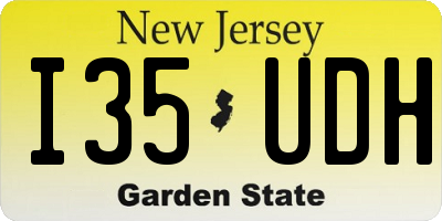 NJ license plate I35UDH