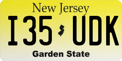 NJ license plate I35UDK