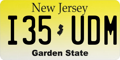NJ license plate I35UDM