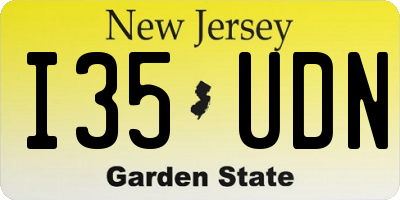 NJ license plate I35UDN