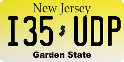 NJ license plate I35UDP