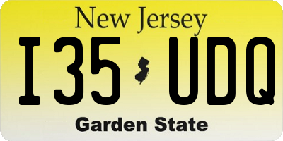 NJ license plate I35UDQ
