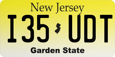 NJ license plate I35UDT