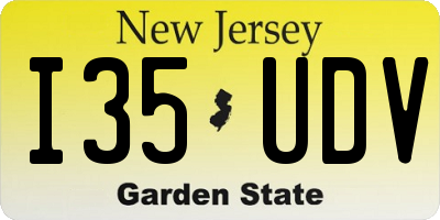 NJ license plate I35UDV