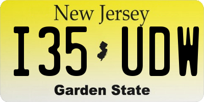 NJ license plate I35UDW