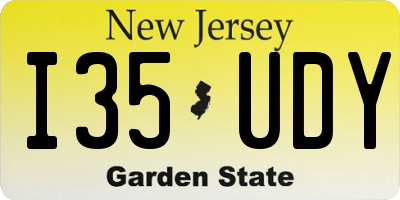 NJ license plate I35UDY