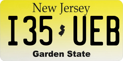 NJ license plate I35UEB