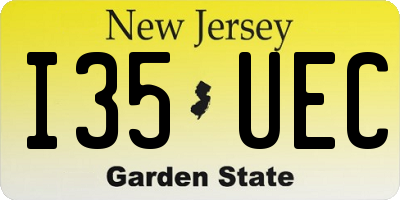 NJ license plate I35UEC