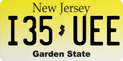 NJ license plate I35UEE
