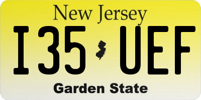 NJ license plate I35UEF