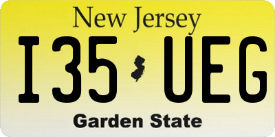 NJ license plate I35UEG