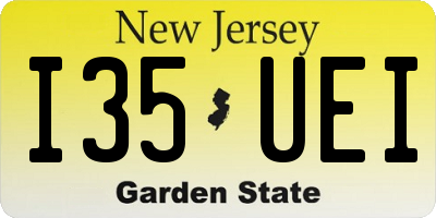 NJ license plate I35UEI