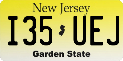 NJ license plate I35UEJ