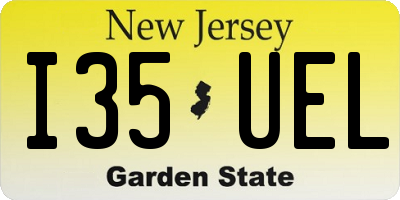 NJ license plate I35UEL