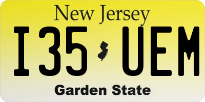 NJ license plate I35UEM