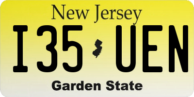 NJ license plate I35UEN