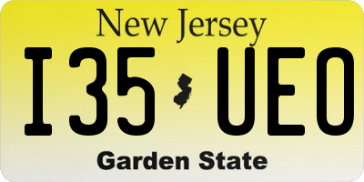 NJ license plate I35UEO