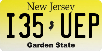 NJ license plate I35UEP