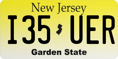 NJ license plate I35UER