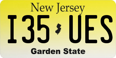 NJ license plate I35UES