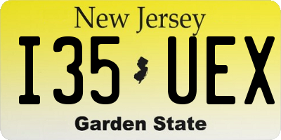 NJ license plate I35UEX