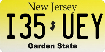 NJ license plate I35UEY