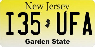 NJ license plate I35UFA