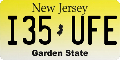 NJ license plate I35UFE