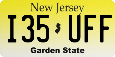 NJ license plate I35UFF