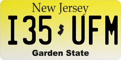 NJ license plate I35UFM