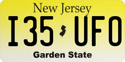 NJ license plate I35UFO