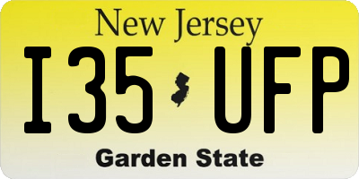 NJ license plate I35UFP