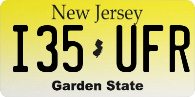 NJ license plate I35UFR