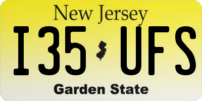 NJ license plate I35UFS